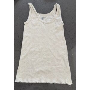 Brandy Melville Ribbed Tank Top Shirt Oat One Size OS